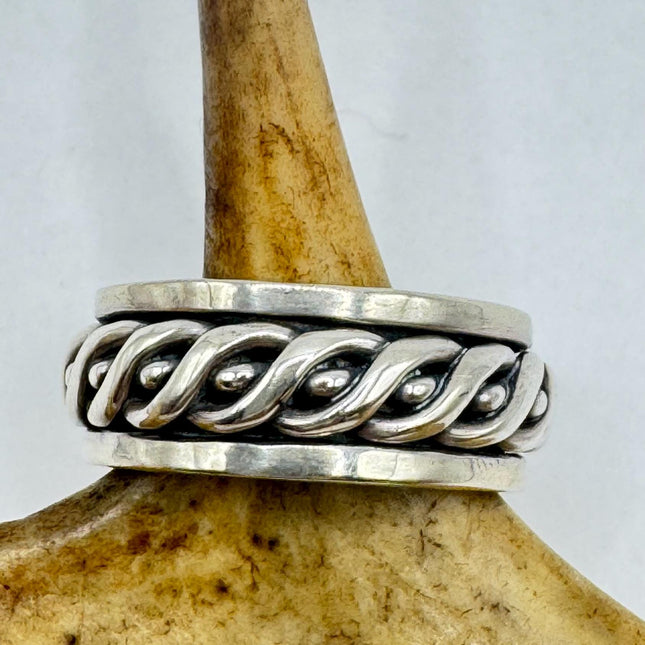 Vintage Silver Boho Cocktail Ring 925 Sterling Antique Wedding Engagement Band | Elijah collection