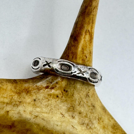 Vintage Silver Boho Cocktail Ring 925 Sterling Antique Wedding Engagement Band | Elijah collection