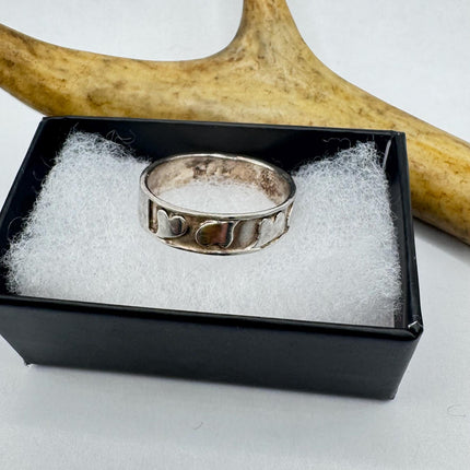 Vintage Silver Heart Boho Cocktail Ring 925 Sterling Antique Wedding Engagement Band | Elijah collection