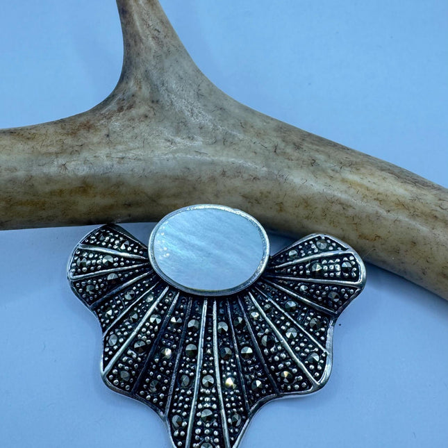 Vintage Marcasite Brooch Pin | Deco Sterling Silver Pin Brooch