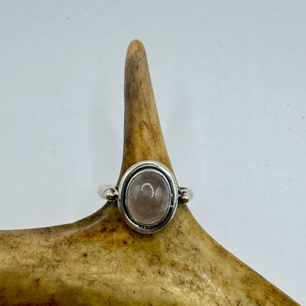 Vintage Pink 925 Sterling Silver Boho Ring | Rose Quartz | Unique Gift Statement Ring Elijah Collection