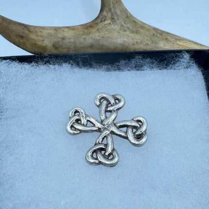 Vintage Filigree Celtic Cross Brooch Pin | Deco Sterling Silver Pin Brooch