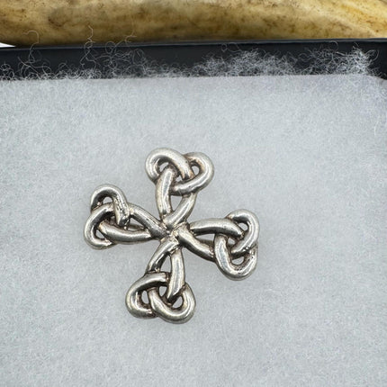 Vintage Filigree Celtic Cross Brooch Pin | Deco Sterling Silver Pin Brooch