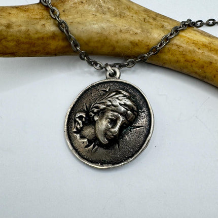 Vintage Roman coin Brooch Pin | Deco Sterling Silver Pin Brooch necklace