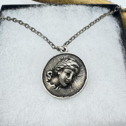 Vintage Roman coin Brooch Pin | Deco Sterling Silver Pin Brooch necklace