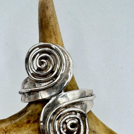 Vintage Silver Boho Cocktail Ring 925 Sterling Antique Wedding Engagement Band | Celtic Knot Elijah collection