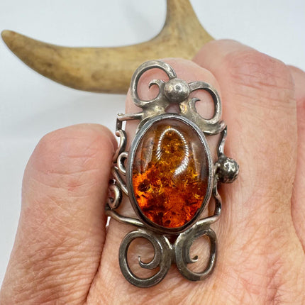 Vintage Silver Boho Cocktail Ring 925 Sterling Antique Wedding Engagement Band | Celtic Knot Elijah collection