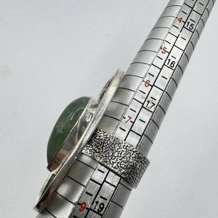 Vintage Silver Bronze | Green Nephrite Jade | Unique Gift Statement Ring