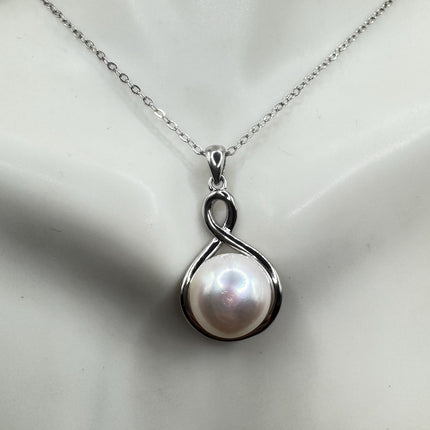 Vintage Pearl Winged Necklace - Dainty 925 Sterling Silver Chain, Delicate Design