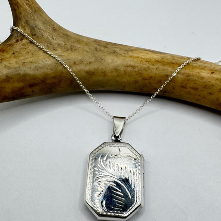 Vintage Silver Photo Locket | Pendant Memory Charm | 925 Sterling Silver Chain Necklace | Choose Your Length
