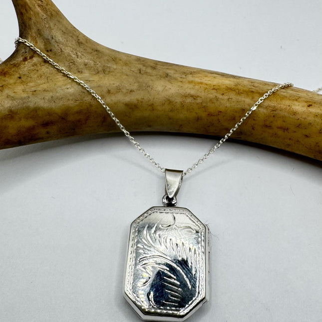 Vintage Silver Photo Locket | Pendant Memory Charm | 925 Sterling Silver Chain Necklace | Choose Your Length