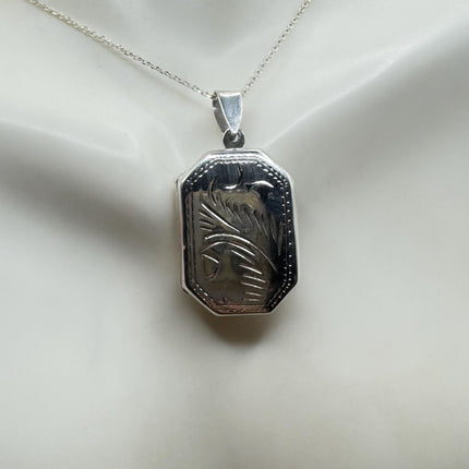 Vintage Silver Photo Locket | Pendant Memory Charm | 925 Sterling Silver Chain Necklace | Choose Your Length