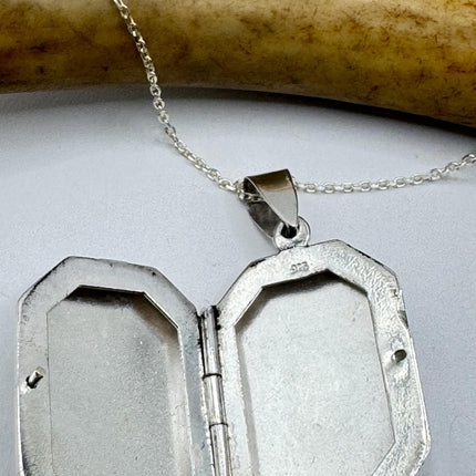 Vintage Silver Photo Locket | Pendant Memory Charm | 925 Sterling Silver Chain Necklace | Choose Your Length