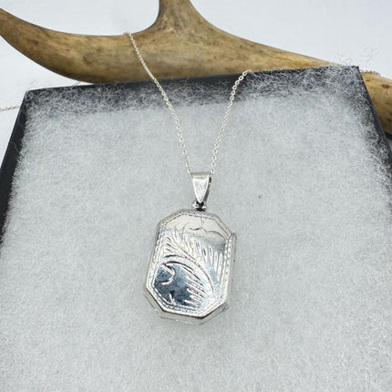 Vintage Silver Photo Locket | Pendant Memory Charm | 925 Sterling Silver Chain Necklace | Choose Your Length