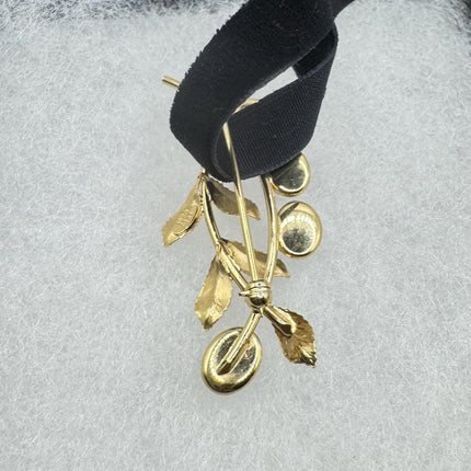 Vintage Scarab Brooch Pin | 14K Gold Filled Leaf Brooch | Multi Gemstone Scarab Pin | Carved Stone Brooch | Classic Retro Jewelry