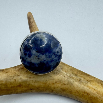 Vintage Boho Blue lapis lazuli Ring Band chunky cocktail ring