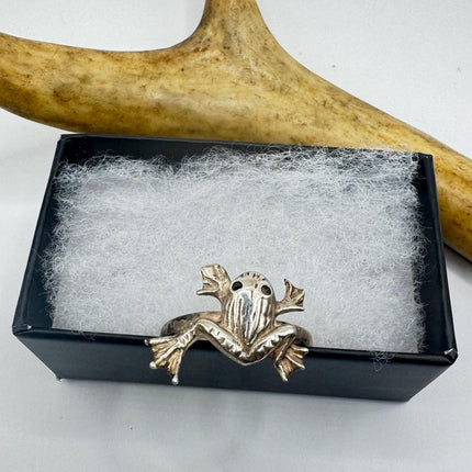 Vintage Silver Ring | Boho Frog Statement Ring 925 Sterling Silver Band Elijah collection