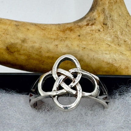 Vintage Silver Boho Cocktail Ring 925 Sterling Antique Wedding Engagement Band | Celtic Knot Elijah collection