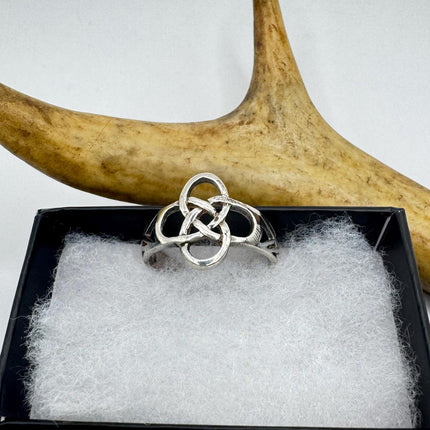 Vintage Silver Boho Cocktail Ring 925 Sterling Antique Wedding Engagement Band | Celtic Knot Elijah collection