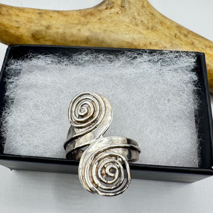 Vintage Silver Boho Cocktail Ring 925 Sterling Antique Wedding Engagement Band | Celtic Knot Elijah collection