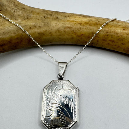 Vintage Silver Photo Locket | Pendant Memory Charm | 925 Sterling Silver Chain Necklace | Choose Your Length
