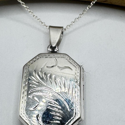Vintage Silver Photo Locket | Pendant Memory Charm | 925 Sterling Silver Chain Necklace | Choose Your Length
