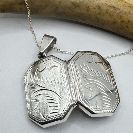 Vintage Silver Photo Locket | Pendant Memory Charm | 925 Sterling Silver Chain Necklace | Choose Your Length