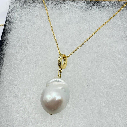 Vintage Biwa Pearl Gold Filled Necklace - Everyday Simple Minimalist Wedding Jewelry