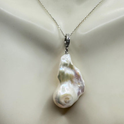 Vintage Biwa Pearl Necklace - Everyday Simple Minimalist Wedding Jewelry - 925 Sterling Silver
