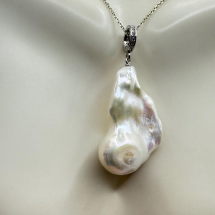 Vintage Biwa Pearl Necklace - Everyday Simple Minimalist Wedding Jewelry - 925 Sterling Silver