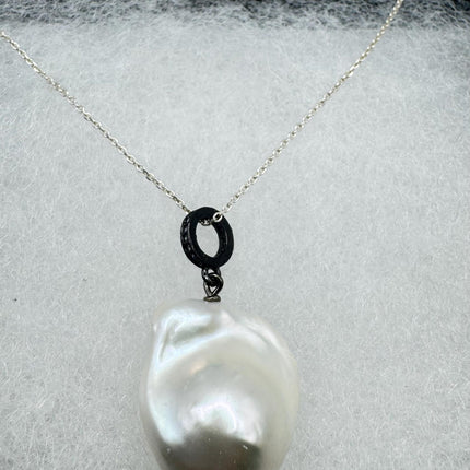 Vintage Biwa Pearl Necklace - Everyday Simple Minimalist Wedding Jewelry - 925 Sterling Silver