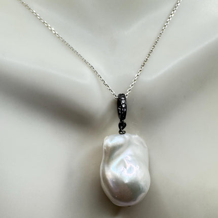 Vintage Biwa Pearl Necklace - Everyday Simple Minimalist Wedding Jewelry - 925 Sterling Silver