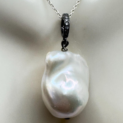 Vintage Biwa Pearl Necklace - Everyday Simple Minimalist Wedding Jewelry - 925 Sterling Silver