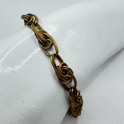 Vintage Gold Chain Tennis Bracelet 10k Gold Filled Minimal Simple Stacking Layered Everyday Bracelet