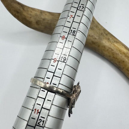 Vintage Silver Ring | Boho Frog Statement Ring 925 Sterling Silver Band Elijah collection
