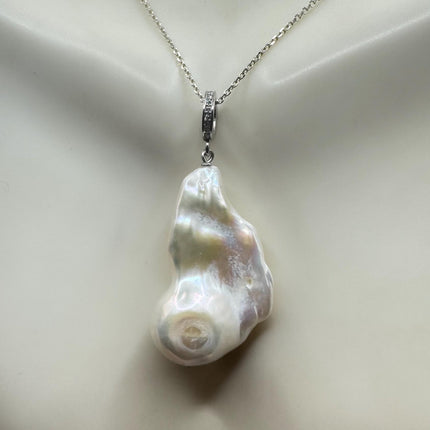 Vintage Biwa Pearl Necklace - Everyday Simple Minimalist Wedding Jewelry - 925 Sterling Silver