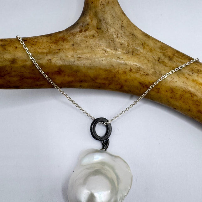 Vintage Biwa Pearl Necklace - Everyday Simple Minimalist Wedding Jewelry - 925 Sterling Silver