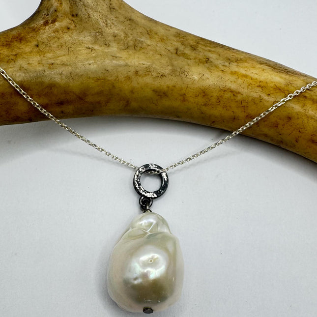 Vintage Biwa Pearl Necklace - Everyday Simple Minimalist Wedding Jewelry - 925 Sterling Silver