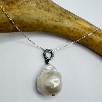 Vintage Biwa Pearl Necklace - Everyday Simple Minimalist Wedding Jewelry - 925 Sterling Silver