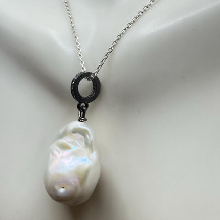 Vintage Biwa Pearl Necklace - Everyday Simple Minimalist Wedding Jewelry - 925 Sterling Silver