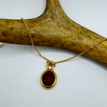 Vintage Black Onyx Scarab Necklace - 12k Gold Filled Minimalist Stacking Chain