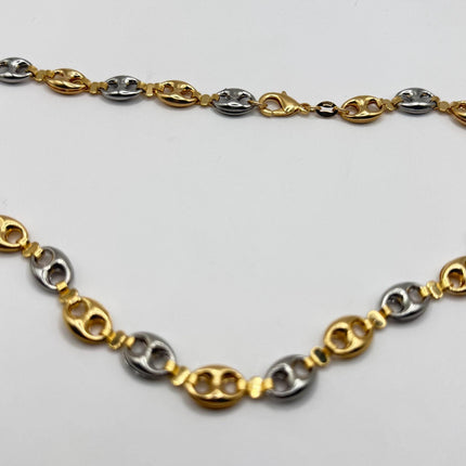 Minimal Gold Mariner Anchor Necklace - Vintage 9k GF Chain Link for Everyday Stacking or Layering Jewelry