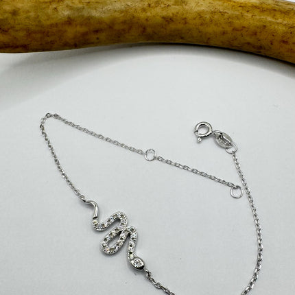 Vintage Snake Serpent Bracelet | Mesh Chain Retro 925 sterling silver Stacking Layering Everyday for Him or Her | 7 -8 Inches
