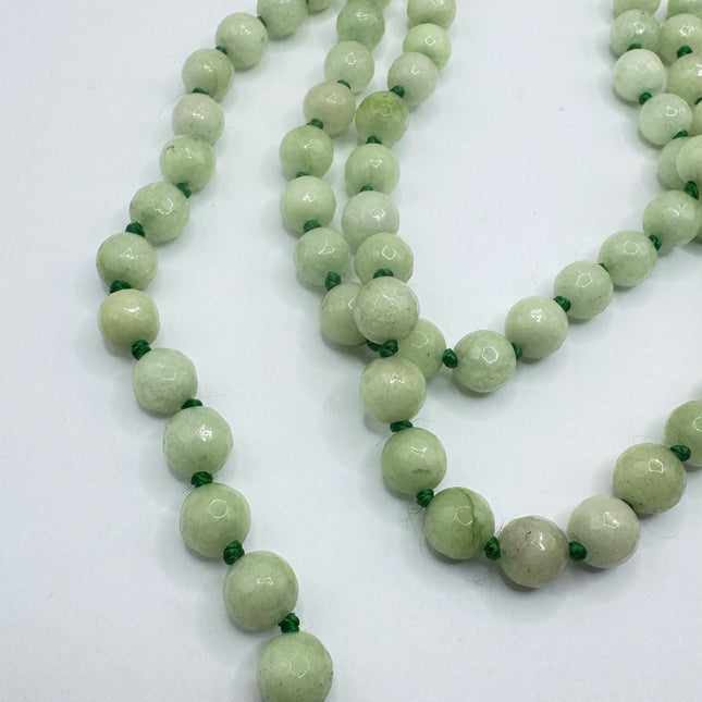 Vintage Green Chalcedony Jumprope Necklace |Gemstone Dainty long Beaded Necklace | Minimalist Style Crystal 56 inch