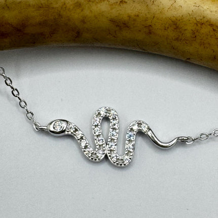 Vintage Snake Serpent Bracelet | Mesh Chain Retro 925 sterling silver Stacking Layering Everyday for Him or Her | 7 -8 Inches