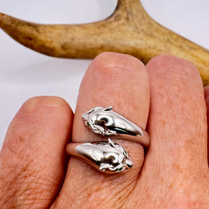 Vintage Silver Ring | Crystal Cocktail Cougar Cat Ring 925 Sterling Silver
