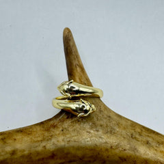 Vintage Gold Silver Ring | Cougar Cat Ring 925 Sterling Silver
