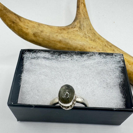 Vintage Grey Labradorite 925 Sterling Silver Boho Ring | Unique Gift Statement Ring Elijah Collection
