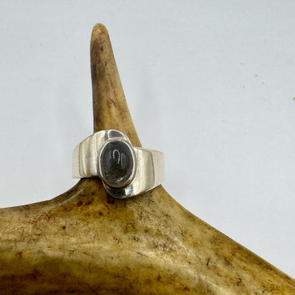 Vintage Grey Labradorite 925 Sterling Silver Boho Ring | Unique Gift Statement Ring Elijah Collection