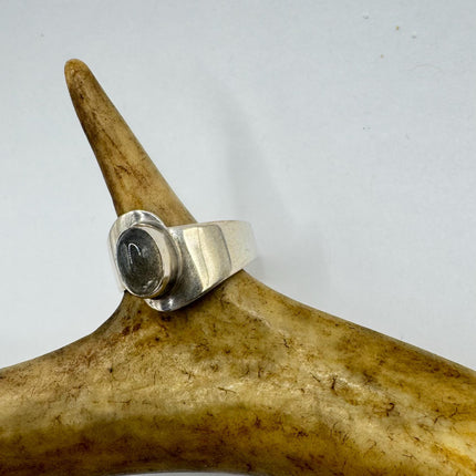 Vintage Grey Labradorite 925 Sterling Silver Boho Ring | Unique Gift Statement Ring Elijah Collection